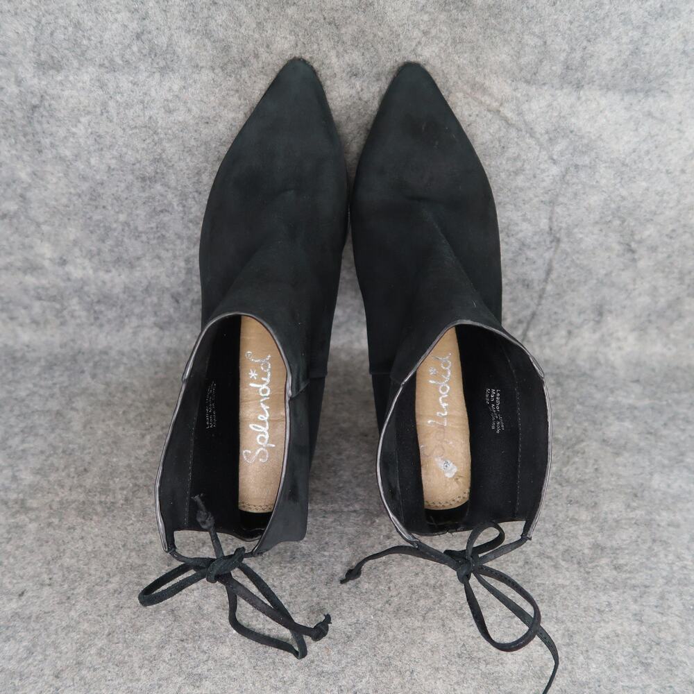 Splendid Shoes Womens 6 Bootie Niva Black Suede Leather Pointed Toe Ankle Boots - Picture 8 of 16